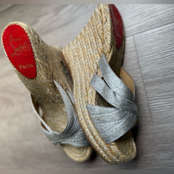 Christian Louboutin Silver Sandals/Wedges - Picture 3 of 7